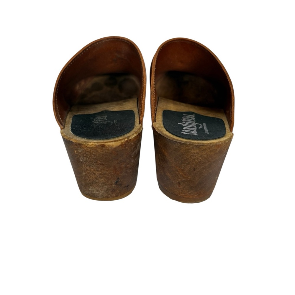 Sandgrens Cognac Leather Clogs Open Back Clogs Size 37 - Picture 9 of 10